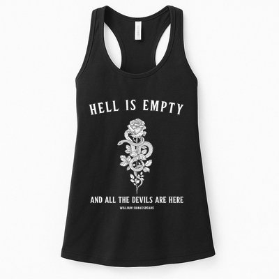 Hell Is Empty Shakespeare Goblincore Fairy Goth Grunge Snake Womens Tank Top