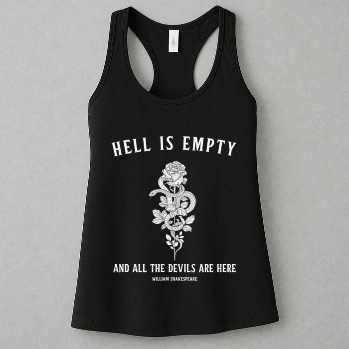 Hell Is Empty Shakespeare Goblincore Fairy Goth Grunge Snake Womens Tank Top