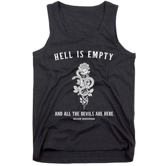 Hell Is Empty Shakespeare Goblincore Fairy Goth Grunge Snake Tank Top