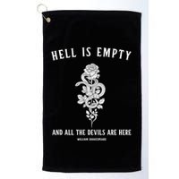 Hell Is Empty Shakespeare Goblincore Fairy Goth Grunge Snake Golf Towel