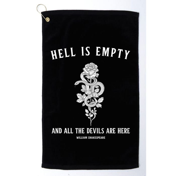 Hell Is Empty Shakespeare Goblincore Fairy Goth Grunge Snake Golf Towel