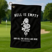 Hell Is Empty Shakespeare Goblincore Fairy Goth Grunge Snake Golf Towel