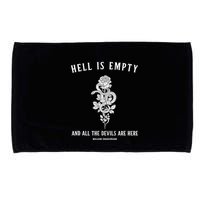 Hell Is Empty Shakespeare Goblincore Fairy Goth Grunge Snake Microfiber Hand Towel