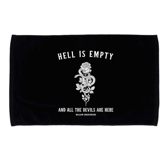 Hell Is Empty Shakespeare Goblincore Fairy Goth Grunge Snake Microfiber Hand Towel