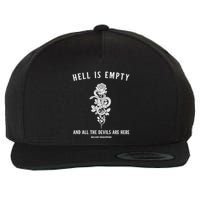 Hell Is Empty Shakespeare Goblincore Fairy Goth Grunge Snake Wool Snapback Cap