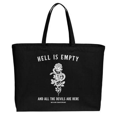 Hell Is Empty Shakespeare Goblincore Fairy Goth Grunge Snake Cotton Canvas Jumbo Tote