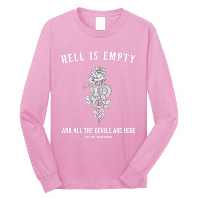 Hell Is Empty Shakespeare Goblincore Fairy Goth Grunge Snake Long Sleeve Shirt