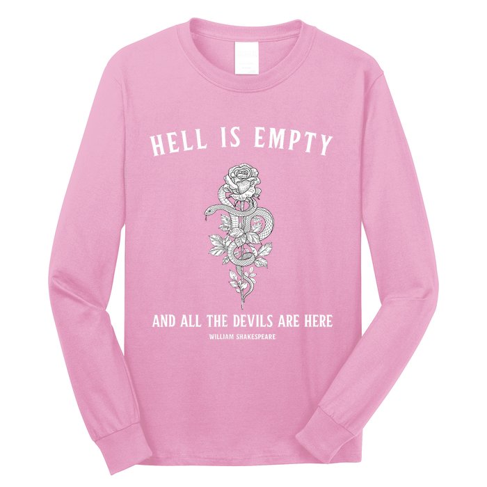 Hell Is Empty Shakespeare Goblincore Fairy Goth Grunge Snake Long Sleeve Shirt