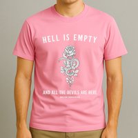 Hell Is Empty Shakespeare Goblincore Fairy Goth Grunge Snake T-Shirt