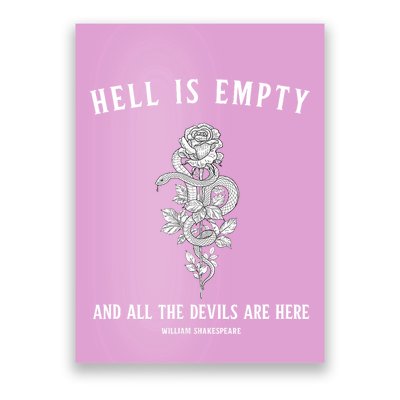 Hell Is Empty Shakespeare Goblincore Fairy Goth Grunge Snake Poster