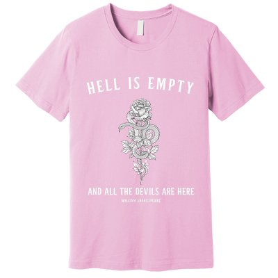 Hell Is Empty Shakespeare Goblincore Fairy Goth Grunge Snake Premium T-Shirt