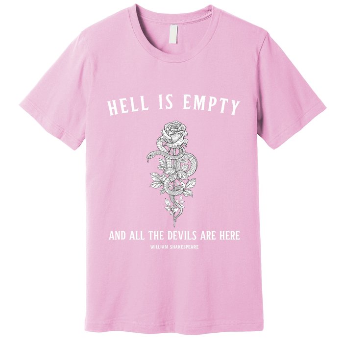 Hell Is Empty Shakespeare Goblincore Fairy Goth Grunge Snake Premium T-Shirt