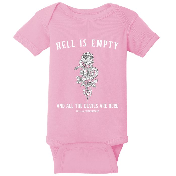 Hell Is Empty Shakespeare Goblincore Fairy Goth Grunge Snake Baby Bodysuit