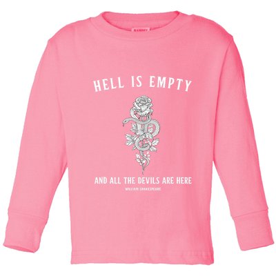 Hell Is Empty Shakespeare Goblincore Fairy Goth Grunge Snake Toddler Long Sleeve Shirt