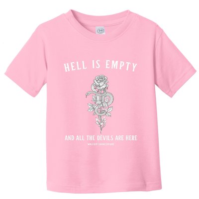 Hell Is Empty Shakespeare Goblincore Fairy Goth Grunge Snake Toddler T-Shirt