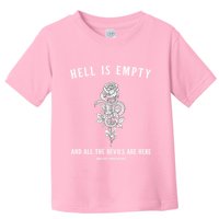 Hell Is Empty Shakespeare Goblincore Fairy Goth Grunge Snake Toddler T-Shirt