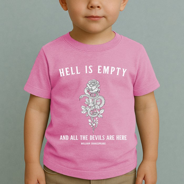 Hell Is Empty Shakespeare Goblincore Fairy Goth Grunge Snake Toddler T-Shirt