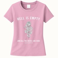 Hell Is Empty Shakespeare Goblincore Fairy Goth Grunge Snake Womens T-Shirt