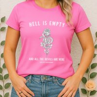 Hell Is Empty Shakespeare Goblincore Fairy Goth Grunge Snake Womens T-Shirt