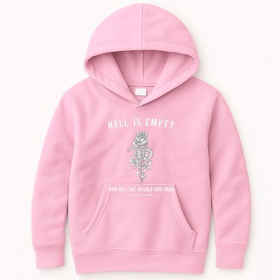 Hell Is Empty Shakespeare Goblincore Fairy Goth Grunge Snake Kids Hoodie