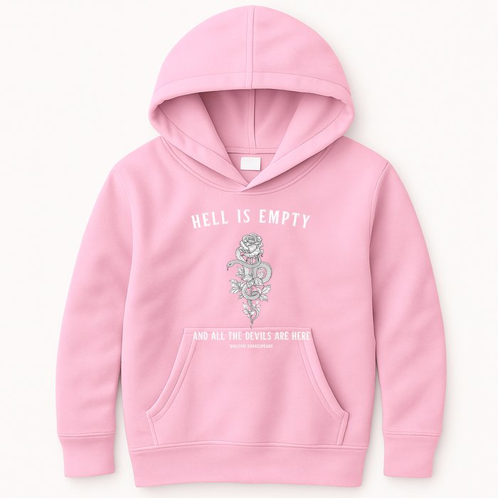 Hell Is Empty Shakespeare Goblincore Fairy Goth Grunge Snake Kids Hoodie
