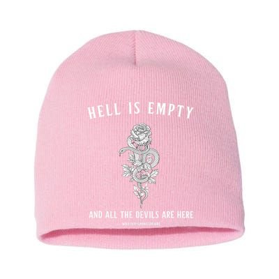 Hell Is Empty Shakespeare Goblincore Fairy Goth Grunge Snake Short Acrylic Beanie