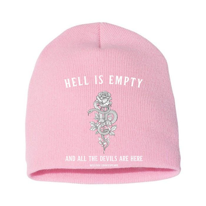 Hell Is Empty Shakespeare Goblincore Fairy Goth Grunge Snake Short Acrylic Beanie