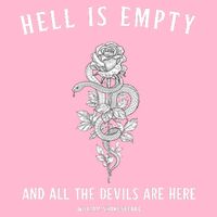 Hell Is Empty Shakespeare Goblincore Fairy Goth Grunge Snake Short Acrylic Beanie