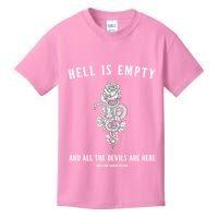 Hell Is Empty Shakespeare Goblincore Fairy Goth Grunge Snake Kids T-Shirt