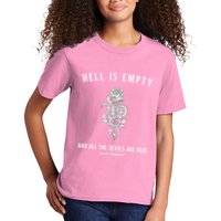 Hell Is Empty Shakespeare Goblincore Fairy Goth Grunge Snake Kids T-Shirt
