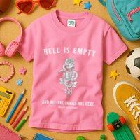 Hell Is Empty Shakespeare Goblincore Fairy Goth Grunge Snake Kids T-Shirt