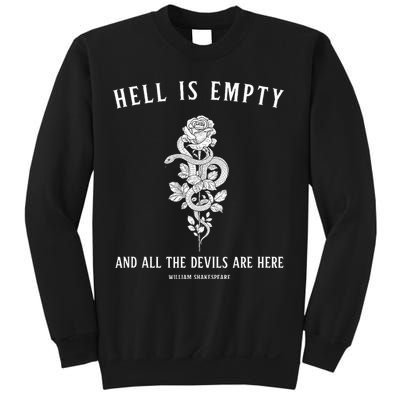 Hell Is Empty Shakespeare Goblincore Fairy Goth Grunge Snake Sweatshirt