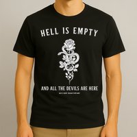 Hell Is Empty Shakespeare Goblincore Fairy Goth Grunge Snake T-Shirt