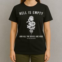 Hell Is Empty Shakespeare Goblincore Fairy Goth Grunge Snake T-Shirt