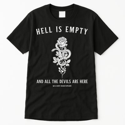 Hell Is Empty Shakespeare Goblincore Fairy Goth Grunge Snake Tall T-Shirt
