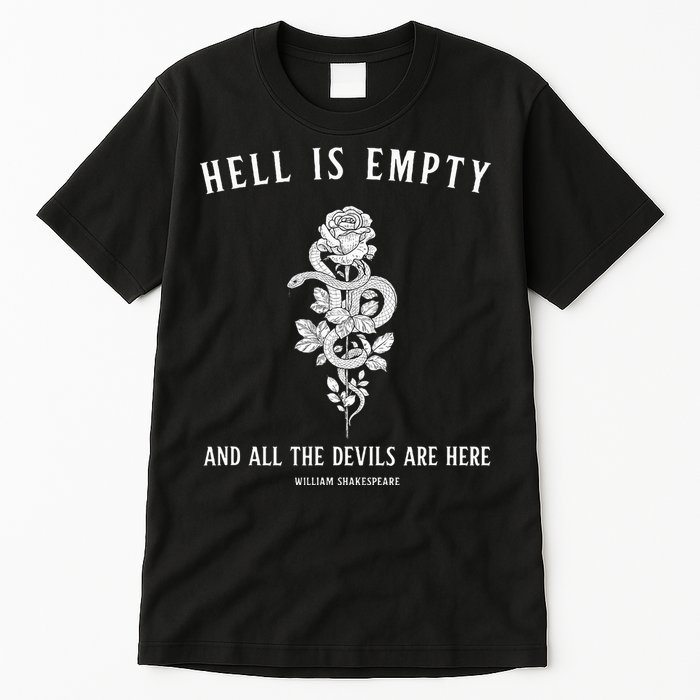 Hell Is Empty Shakespeare Goblincore Fairy Goth Grunge Snake Tall T-Shirt