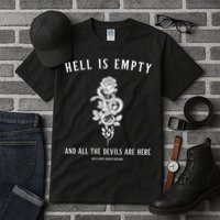 Hell Is Empty Shakespeare Goblincore Fairy Goth Grunge Snake Tall T-Shirt