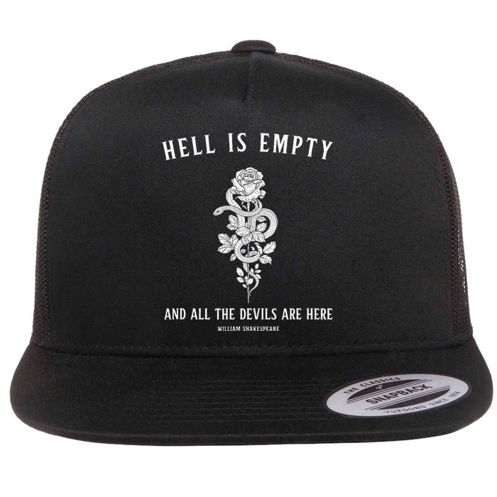 Hell Is Empty Shakespeare Goblincore Fairy Goth Grunge Snake Flatbill Hat