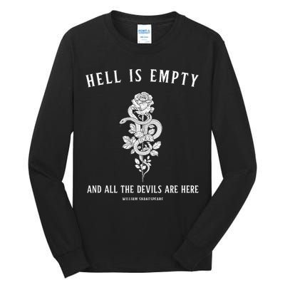 Hell Is Empty Shakespeare Goblincore Fairy Goth Grunge Snake Tall Long Sleeve T-Shirt