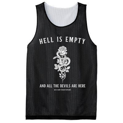 Hell Is Empty Shakespeare Goblincore Fairy Goth Grunge Snake Mesh Reversible Basketball Jersey Tank