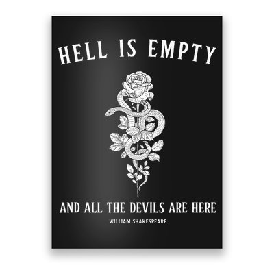 Hell Is Empty Shakespeare Goblincore Fairy Goth Grunge Snake Poster