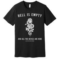 Hell Is Empty Shakespeare Goblincore Fairy Goth Grunge Snake Premium T-Shirt