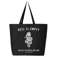 Hell Is Empty Shakespeare Goblincore Fairy Goth Grunge Snake 25L Jumbo Tote