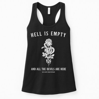Hell Is Empty Shakespeare Goblincore Fairy Goth Grunge Snake Womens Tank Top