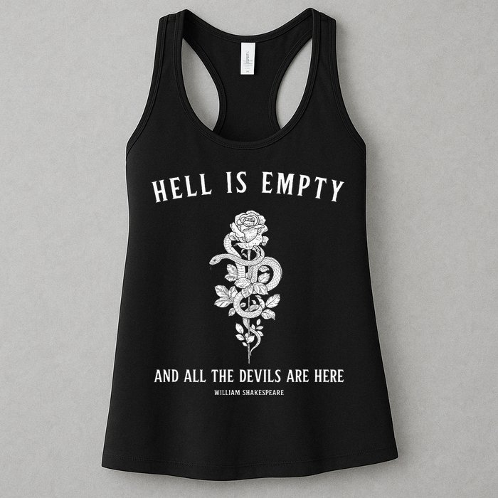 Hell Is Empty Shakespeare Goblincore Fairy Goth Grunge Snake Womens Tank Top