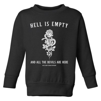 Hell Is Empty Shakespeare Goblincore Fairy Goth Grunge Snake Toddler Sweatshirt