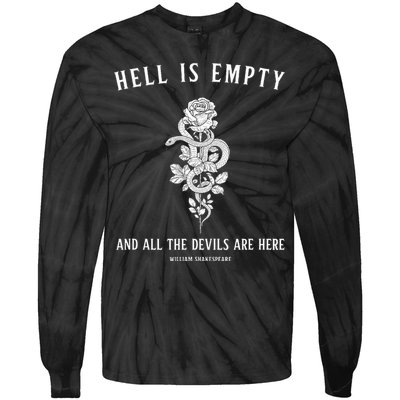 Hell Is Empty Shakespeare Goblincore Fairy Goth Grunge Snake Tie-Dye Long Sleeve Shirt