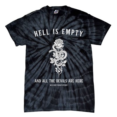 Hell Is Empty Shakespeare Goblincore Fairy Goth Grunge Snake Tie-Dye T-Shirt