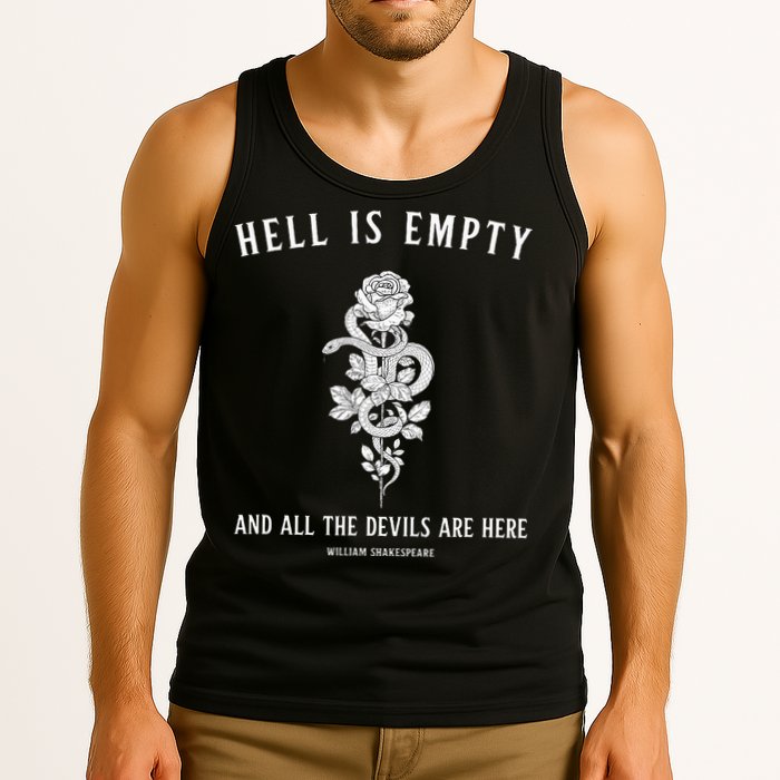 Hell Is Empty Shakespeare Goblincore Fairy Goth Grunge Snake Tank Top
