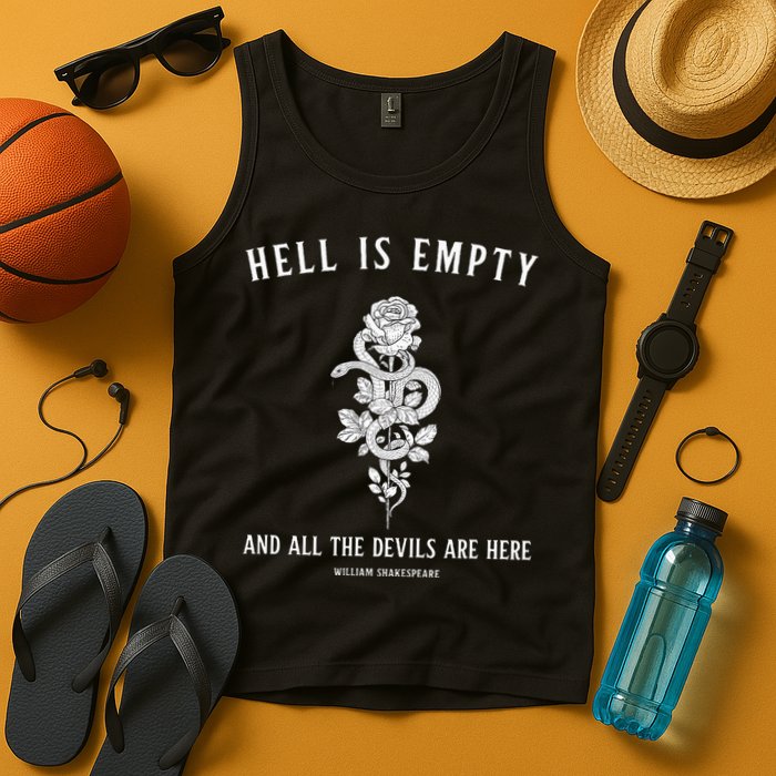 Hell Is Empty Shakespeare Goblincore Fairy Goth Grunge Snake Tank Top